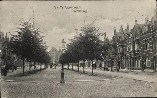Ak 's Hertogenbosch Nordbrabant Niederlande, Stationsweg