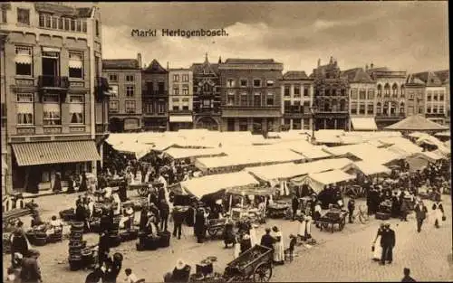 Ak 's Hertogenbosch Nordbrabant Niederlande, Markt