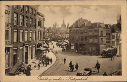 Ak 's Hertogenbosch Nordbrabant Niederlande, Gezicht op markt