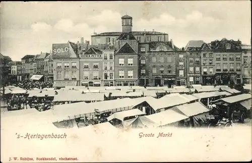 Ak ’s Hertogenbosch Den Bosch Nordbrabant Niederlande, Groote Markt, Geschäfte, Hoeden Petten