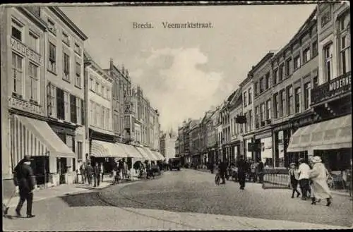 Ak Breda Nordbrabant Niederlande, Veemarktstraat, Geschäfte