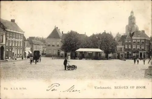 Ak Bergen op Zoom Nordbrabant Niederlande, Vischmarkt