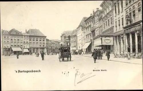 Ak 's Hertogenbosch Nordbrabant Niederlande, Groote Markt, Hotel Central