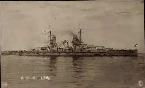 Ak Deutsches Kriegsschiff, SMS König, Großlinienschiff, Kaiserliche Marine