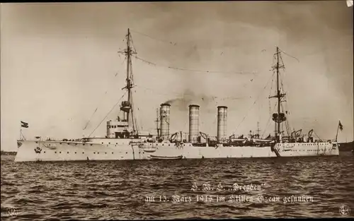 Ak Deutsches Kriegsschiff SMS Dresden, Kaiserliche Marine