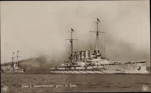 Ak Deutsche Kriegsschiffe, Erstes Geschwader, Kaiserliche Marine