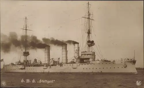 Ak Deutsches Kriegsschiff, SMS Stuttgart, Kleiner Kreuzer, Kaiserliche Marine