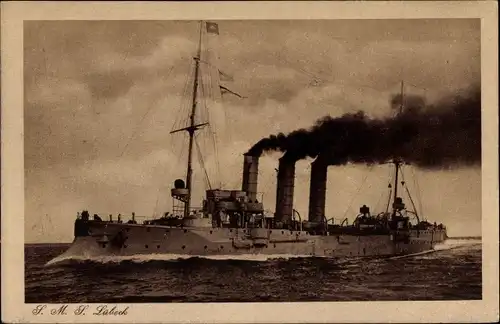 Ak Deutsches Kriegsschiff SMS Lübeck, Kaiserliche Marine, Lempe