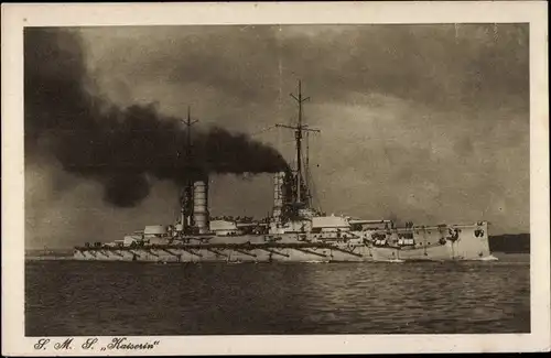 Ak Deutsches Kriegsschiff SMS Kaiserin, Kaiserliche Marine, Lempe