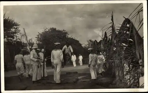 Foto Ak Deutsche Seeleute, Besatzung SMS Nürnberg in Mexiko, Sportfest zum Kaisergeburtstag 1914