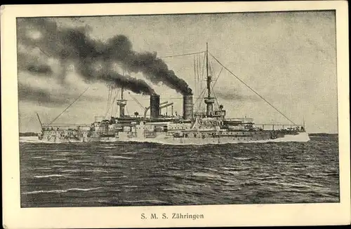 Ak Deutsches Kriegsschiff, SMS Zähringen, Kaiserliche Marine