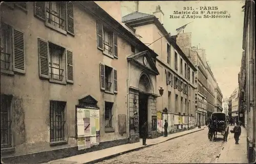 Ak Paris VIII., Mairie, Rue d'Anjou St. Honore