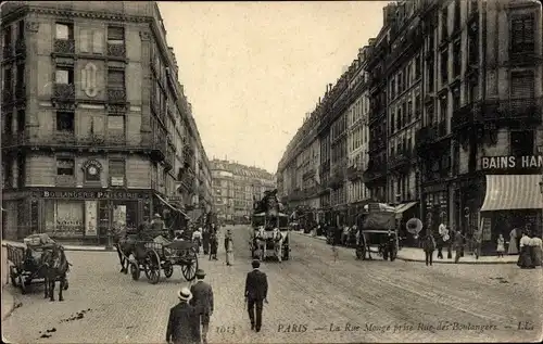 Ak Paris V, La Rue Monge prise Rue des Boulangers