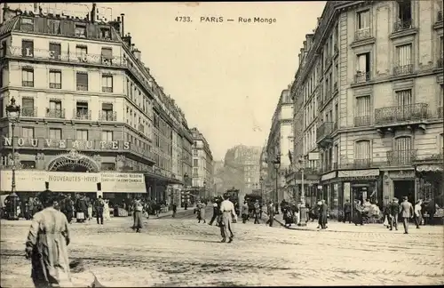 Ak Paris V, La Rue Monge