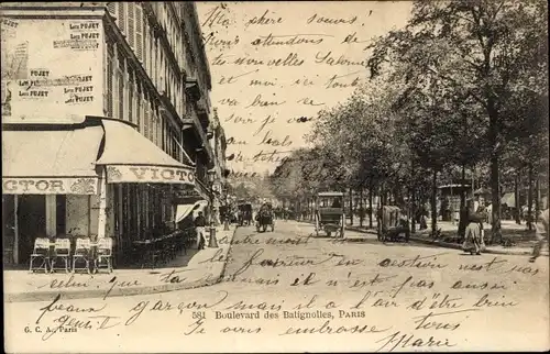 Ak Paris VIII, Boulevard des Batignolles