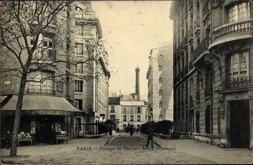 Ak Paris XIX, Passage de Melun, Rue d'Allemagne