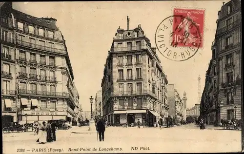 Ak Paris XVI Passy, Rond Point de Longchamp