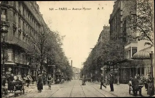 Ak Paris XVI Passy, Avenue Mozart