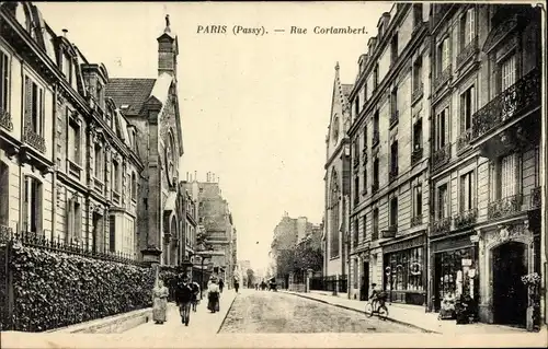 Ak Paris XVI Passy, Rue Cortambert