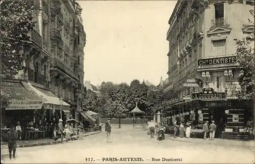 Ak Paris XVI Passy, Rue Donizetti
