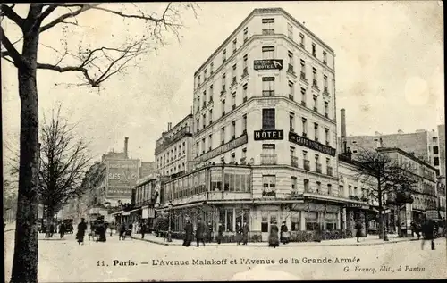 Ak Paris XVI Passy, Avenue Malakoff, Avenue de la Grande Armée, Hotel