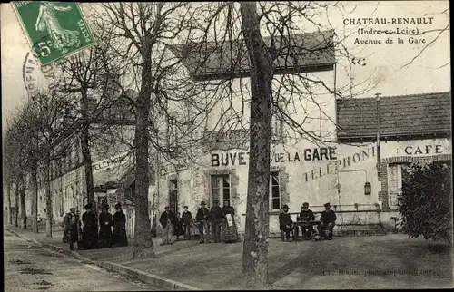Ak Château Renault Indre et Loire, Avenue de la Gare