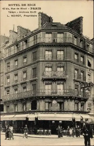 Ak Paris IV, Hotel de Nice, Rue de Rivoli