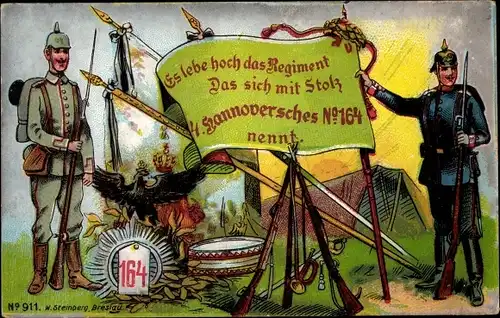 Litho Hameln, Es lebe hoch das Regiment, 4. Hannoversches Infanterie Regiment No. 164