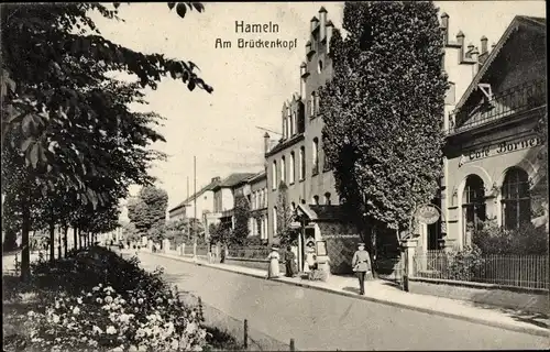 Ak Hameln an der Weser, Am Brückenkopf, Café Bornen