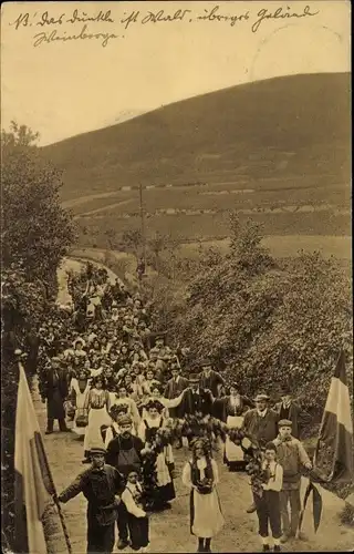 Ak Deidesheim in der Pfalz, Weingut Fritz Eckel, Schluss der Weinlese 1911, Festzug