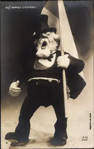 Ak Émile Loubet, Französischer Politiker und Staatspräsident, Aux Armes citoyens, Plastik