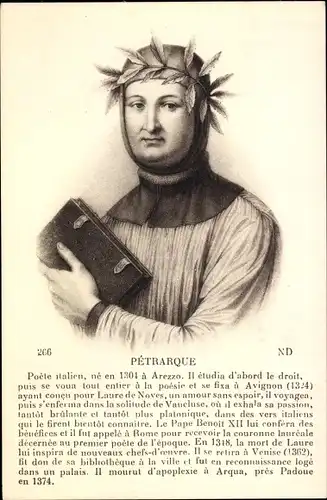 Ak Dichter Francesco Petrarca, Petrartque, Portrait