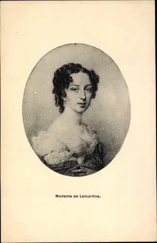 Künstler Ak Elisa de Lamartine, Madame de Lamartine, Selbstbildnis