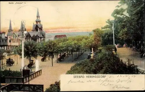 Ak Seebad Heringsdorf, Blick vom Park