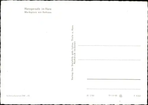 Ak Harzgerode im Harz, Marktplatz mit Rathaus, Auto