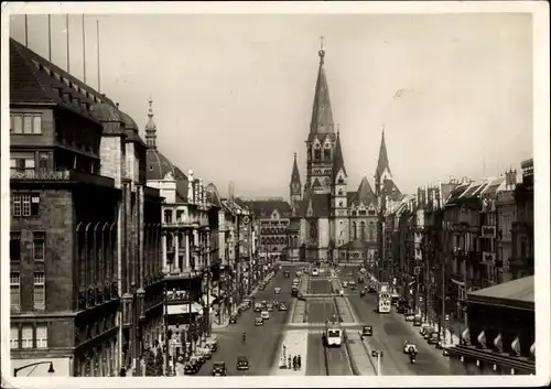 Ak Berlin Charlottenburg, Tauentzienstraße mit Kaiser-Wilhelm-Gedächtniskirche