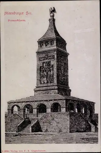 Ak Assenhausen Berg am Starnberger See, Bismarckturm