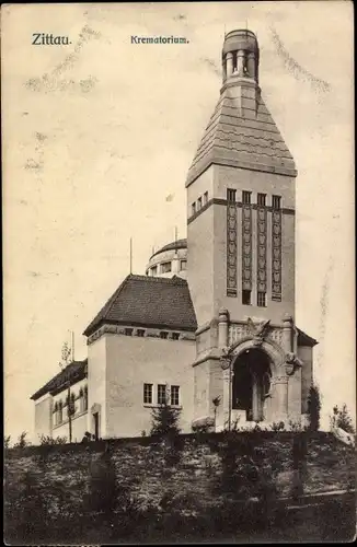 Ak Zittau in Sachsen, Krematorium