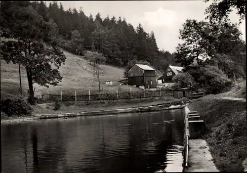 Ak Dönschten Dippoldiswalde Osterzgebirge, Teich, Panorama