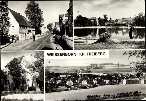 Ak Weißenborn im Erzgebirge, Dorfstraße, Freibad, Kulturhaus, Ortsübersicht