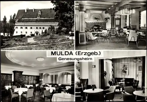 Ak Mulda Sachsen, Genesungsheim, Innen und Außen