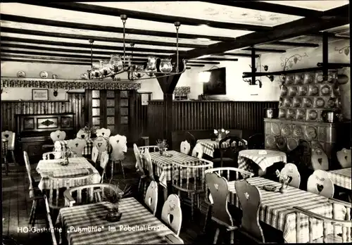 Ak Oberpöbel Dippoldiswalde im Osterzgebirge, HO Gaststätte Putzmühle, Innenansicht, Piano