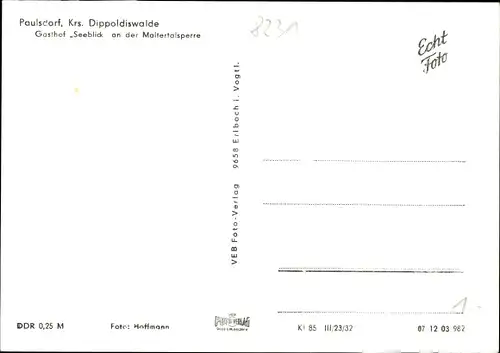 Ak Paulsdorf Dippoldiswalde im Osterzgebirge, Gasthof Seeblick an der Maltertalsperre, Inneres
