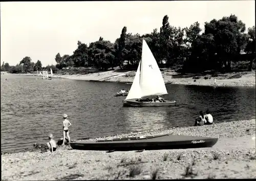 Ak Malter Dippoldiswalde, Talsperre Malter, Strandbad, Segelboot