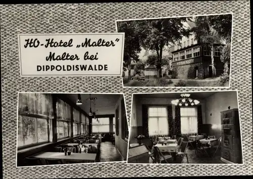 Ak Dippoldiswalde im Osterzgebirge, Ansichten vom HO Hotel Malter, Speiseraum