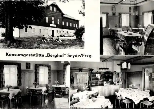 Ak Seyde Hermsdorf im Erzgebirge, Konsumgaststätte Berghof, Innenansicht