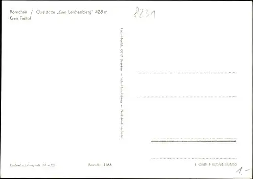 Ak Börnchen Bannewitz Osterzgebirge, Gaststätte Zum Lerchenberg