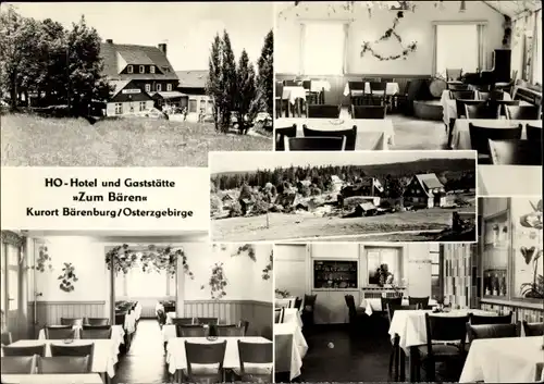 Ak Bärenburg Altenberg im Erzgebirge, HO Hotel und Gaststätte Zum Bären, Inneres