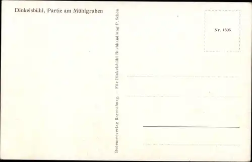 Künstler Ak Marschall, J., Dinkelsbühl, Partie am Mühlgraben, 1914