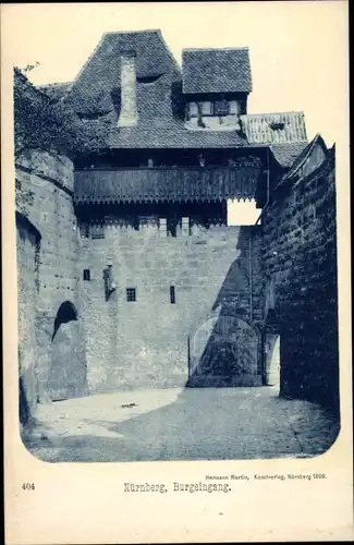 Ak Nürnberg in Mittelfranken, Burgeingang